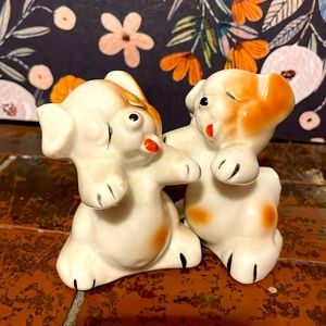 Vintage White Dogs Salt and Pepper Shakers